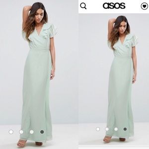 NWT ASOS mint long bridesmaid dress